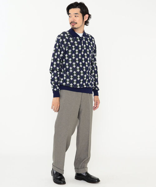 BEAMS PLUS(ビームスプラス)の「BEAMS PLUS / アーガイル ニット ポロシャツ(ポロシャツ・メンズ・オフホワイト/ネイビー/グレー・XL/L/S/M)」の7枚目の写真