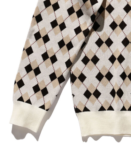 BEAMS PLUS(ビームスプラス)の「BEAMS PLUS / アーガイル ニット ポロシャツ(ポロシャツ・メンズ・オフホワイト/ネイビー/グレー・XL/L/S/M)」の14枚目の写真