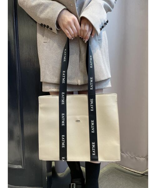 EATME（イートミー）の「EATMEロゴトートバッグ（トートバッグ・レディース・ブラック/ベージュ・FREE）」の6枚目の写真
