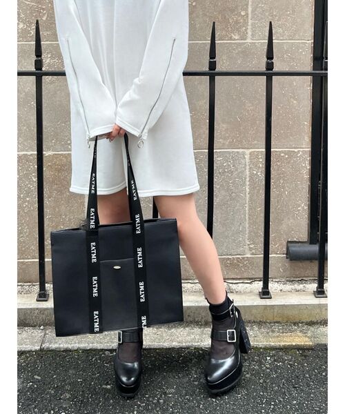 EATME（イートミー）の「EATMEロゴトートバッグ（トートバッグ・レディース・ブラック/ベージュ・FREE）」の7枚目の写真