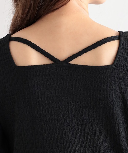 mysty woman（ミスティウーマン）の「ストリング2WAYロングスリーブプルオーバー　157829（Tシャツ/カットソー・レディース・ブラック/オフホワイト/グレイッシュブルー・FREE）」の17枚目の写真