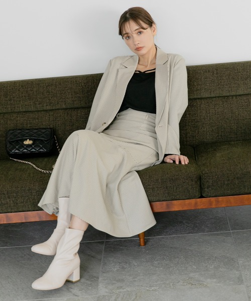 mysty woman（ミスティウーマン）の「ストリング2WAYロングスリーブプルオーバー　157829（Tシャツ/カットソー・レディース・ブラック/オフホワイト/グレイッシュブルー・FREE）」の21枚目の写真