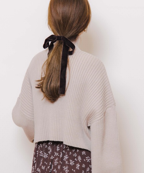 flower（フラワー）の「フレイバーニットトップ（ニット/セーター・レディース・アイボリー/ベージュ/ブラウン・FREE）」の7枚目の写真