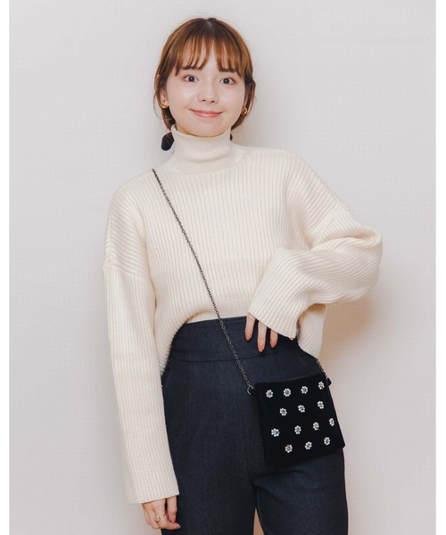 flower（フラワー）の「フレイバーニットトップ（ニット/セーター・レディース・アイボリー/ベージュ/ブラウン・FREE）」の16枚目の写真