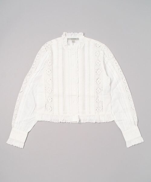 ALLSAINTS（オールセインツ）の「AYLA LINEN BLEND BRODERIE TOP | AYLA リネン ブレンド 刺繍 トップ（シャツ/ブラウス・レディース・ホワイト系・4/6/8）」の7枚目の写真