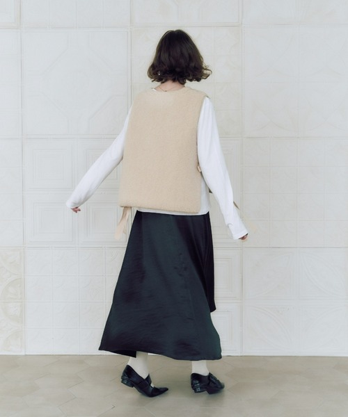 manana suerte（マニャーナスエルテ）の「ヴィンテージサテンスカート（スカート・レディース・ブラック/カーキ/ゴールド/ピンク/レッド/ベージュ・FREE）」の10枚目の写真