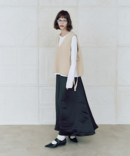 manana suerte（マニャーナスエルテ）の「ヴィンテージサテンスカート（スカート・レディース・ブラック/カーキ/ゴールド/ピンク/レッド/ベージュ・FREE）」の8枚目の写真