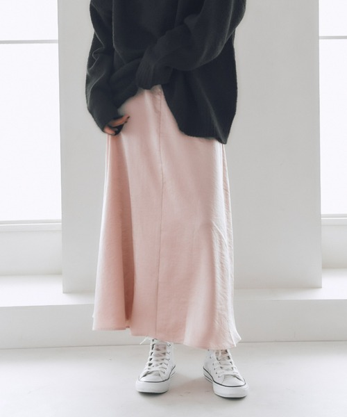 manana suerte（マニャーナスエルテ）の「ヴィンテージサテンスカート（スカート・レディース・ブラック/カーキ/ゴールド/ピンク/レッド/ベージュ・FREE）」の16枚目の写真