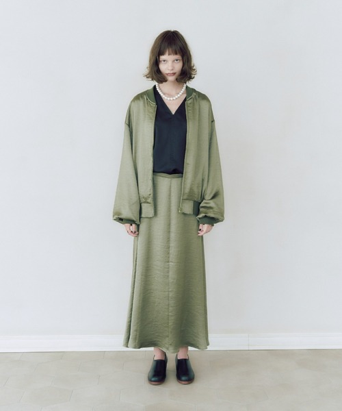 manana suerte（マニャーナスエルテ）の「ヴィンテージサテンスカート（スカート・レディース・ブラック/カーキ/ゴールド/ピンク/レッド/ベージュ・FREE）」の13枚目の写真