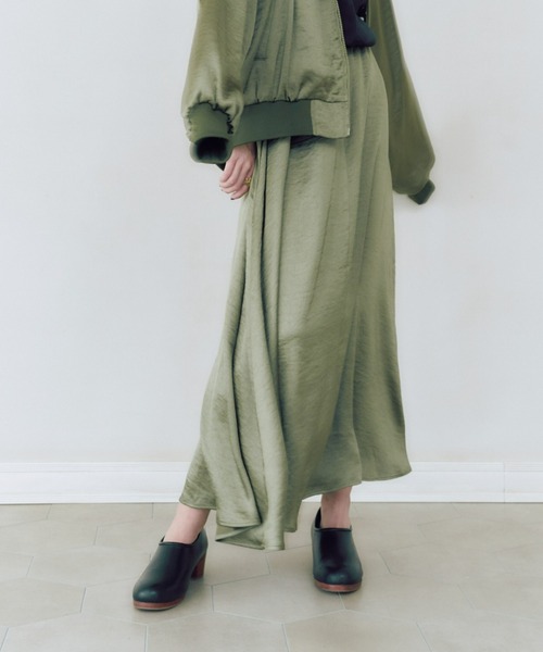 manana suerte（マニャーナスエルテ）の「ヴィンテージサテンスカート（スカート・レディース・ブラック/カーキ/ゴールド/ピンク/レッド/ベージュ・FREE）」の11枚目の写真