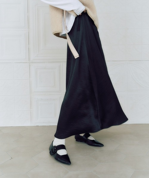 manana suerte（マニャーナスエルテ）の「ヴィンテージサテンスカート（スカート・レディース・ブラック/カーキ/ゴールド/ピンク/レッド/ベージュ・FREE）」の7枚目の写真