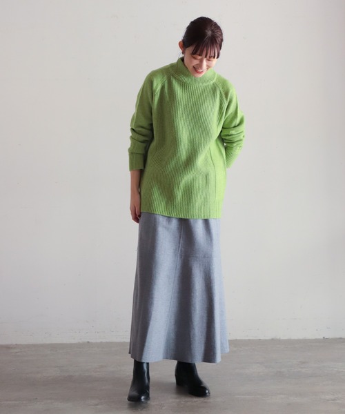 NOMBRE IMPAIR(ノンブルアンペール)の「片畦×天竺コンビ ハイネックP/O(ニット/セーター・レディース・オレンジ/ライトグリーン/ベージュ/ブルー・FREE)」の8枚目の写真