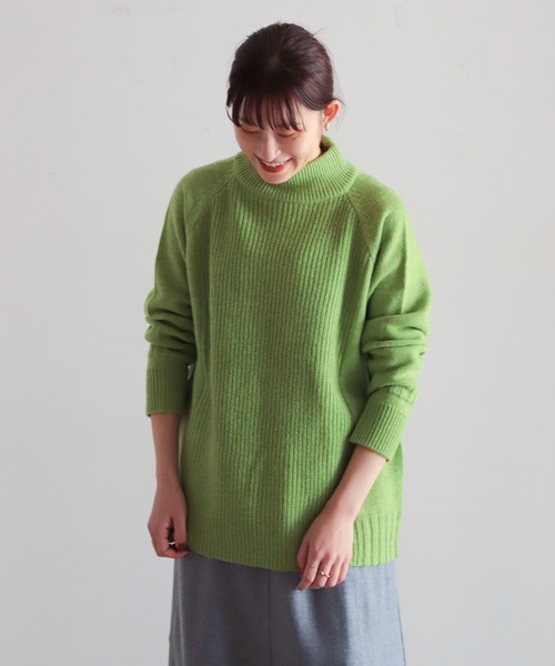 NOMBRE IMPAIR(ノンブルアンペール)の「片畦×天竺コンビ ハイネックP/O(ニット/セーター・レディース・オレンジ/ライトグリーン/ベージュ/ブルー・FREE)」の9枚目の写真