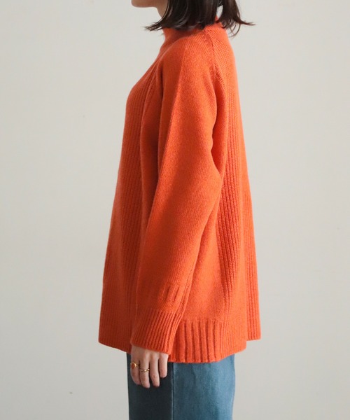 NOMBRE IMPAIR(ノンブルアンペール)の「片畦×天竺コンビ ハイネックP/O(ニット/セーター・レディース・オレンジ/ライトグリーン/ベージュ/ブルー・FREE)」の19枚目の写真