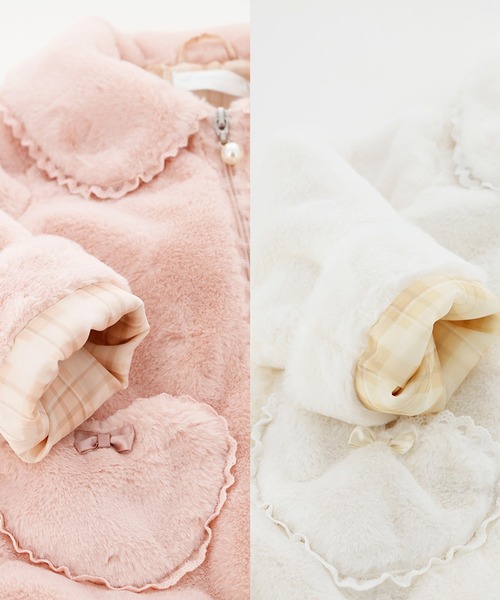 Catherine Cottage（キャサリンコテージ）の「ハートポケットフェイクファーコート（ダウンジャケット/コート・キッズ・ピンク/オフホワイト・150/140/120/100/130/110）」の17枚目の写真