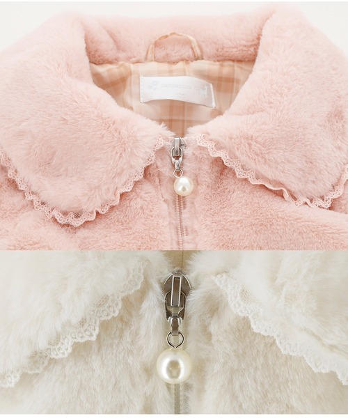 Catherine Cottage（キャサリンコテージ）の「ハートポケットフェイクファーコート（ダウンジャケット/コート・キッズ・ピンク/オフホワイト・150/140/120/100/130/110）」の19枚目の写真