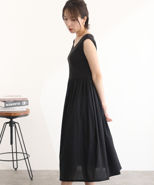 ElegChic(エレグシック)の「異素材ノースリーブワンピース(ワンピース・レディース・オフホワイト/ブラック・XL/3L/L/4L/M)」の4枚目の写真