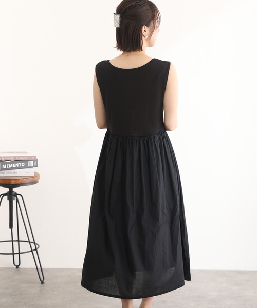 ElegChic(エレグシック)の「異素材ノースリーブワンピース(ワンピース・レディース・オフホワイト/ブラック・XL/3L/L/4L/M)」の5枚目の写真
