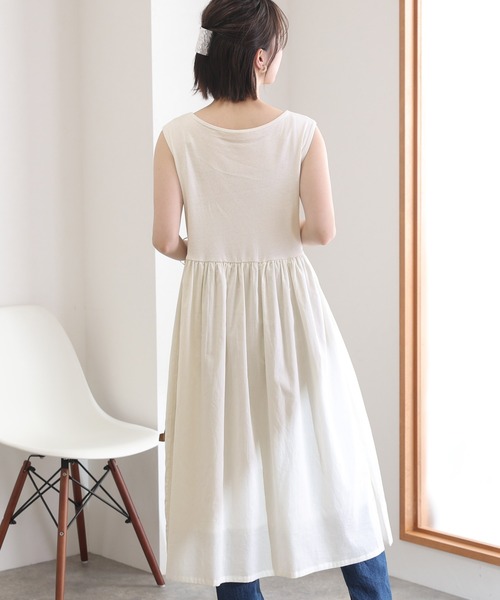 ElegChic(エレグシック)の「異素材ノースリーブワンピース(ワンピース・レディース・オフホワイト/ブラック・XL/3L/L/4L/M)」の9枚目の写真