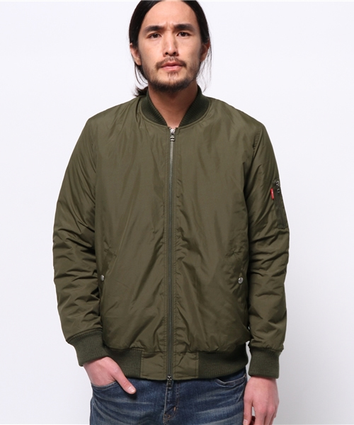 OUTLET(アウトレット)の「【WHO'S WHO gallery】EMデュスポma-1(MA-1・メンズ・ブラック/ネイビー/カーキ・MEDIUM/LARGE/SMALL)」の2枚目の写真