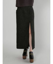 MURUA | ツイードフリンジディープスリットスカート(スカート)