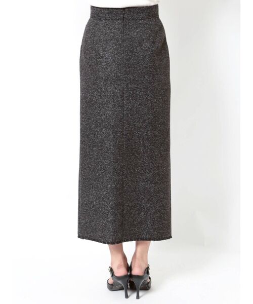 MURUA（ムルーア）の「ツイードフリンジディープスリットスカート（スカート・レディース・ブラック/モカ・1/2）」の21枚目の写真