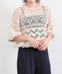 unfil アンフィル / hand-crochet back to front cardigan 2WAYフリル手かぎ針編みカーディガン / WHSP-UW125