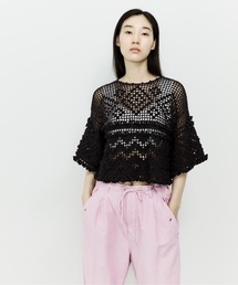 unfil アンフィル / hand-crochet back to front cardigan 2WAYフリル手かぎ針編みカーディガン / WHSP-UW125