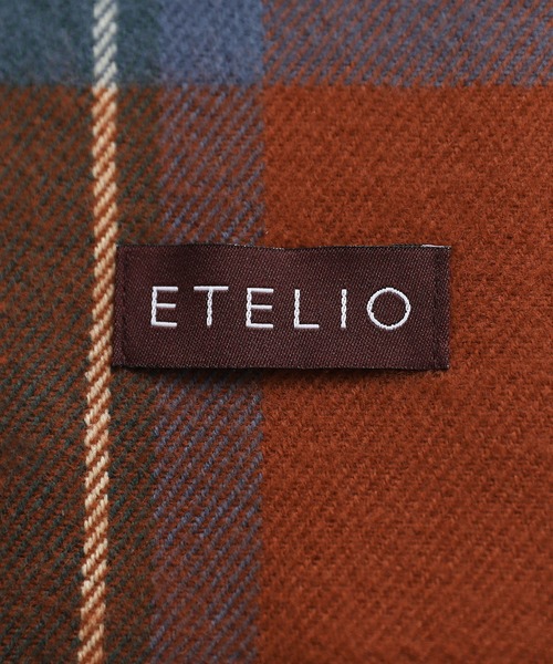 ETELIO（エテリオ）の「ボリュームフリンジマフラー チェック（マフラー・メンズ・ブルー系/オレンジ系/ネイビー系・FREE）」の22枚目の写真