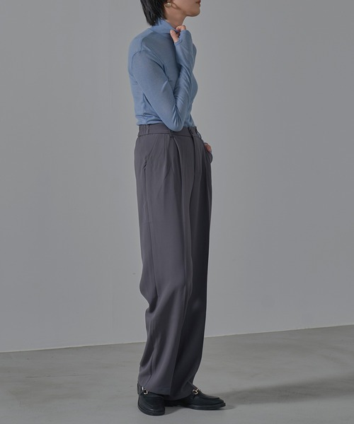 HANNE（アン）の「【by kumika】ハイネックシアーニットトップ（Tシャツ/カットソー・レディース・アイボリー/ブルー/ブラック・フリー）」の14枚目の写真