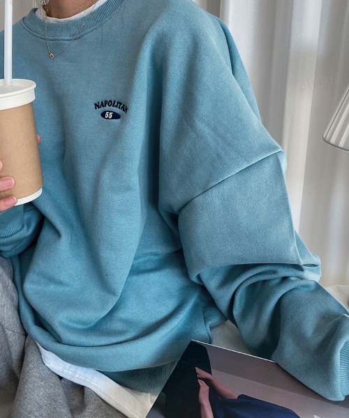 Dalfwin(ダールフィン)の「韓国ファッションNAPOLITAN刺繍ロゴオーバーサイズ スウェット(スウェット・レディース・ライトグレー/ブルー/ブラック・FREE)」の16枚目の写真