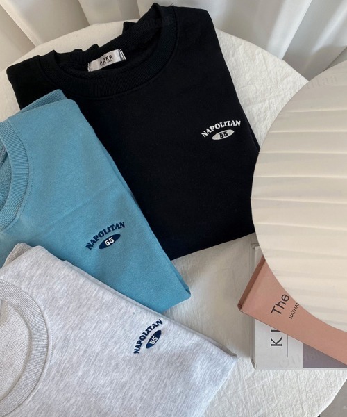 Dalfwin(ダールフィン)の「韓国ファッションNAPOLITAN刺繍ロゴオーバーサイズ スウェット(スウェット・レディース・ライトグレー/ブルー/ブラック・FREE)」の13枚目の写真