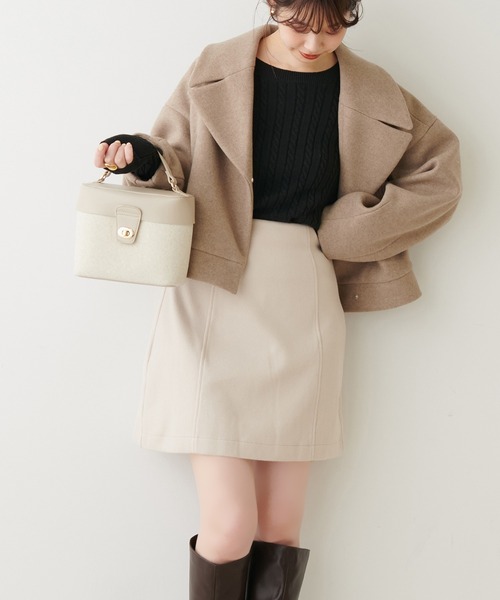 natural couture(ナチュラルクチュール)の「アソート台形ミニスカート(スカート・レディース・その他1/その他2/アイボリー/ブラック・FREE)」の2枚目の写真