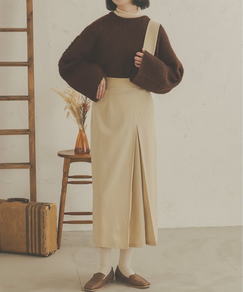 Ambre Neige（アンブルネージュ）の「モコモコショートニット／【WEB/EC限定商品】（ニット/セーター・レディース・ダークブラウン/グリーン/アイボリー・FREE）」の6枚目の写真