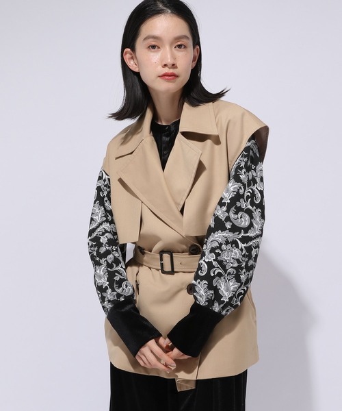 HARE（ハレ）の「ソデ2WAYミドルトレンチコート(HARE)（トレンチコート・レディース・ブラック/ベージュ・FREE）」の12枚目の写真