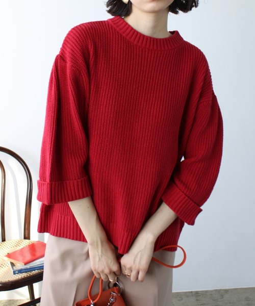 GeeRA(ジーラ)の「ハーフスリーブ着回しニット(ニット/セーター・レディース・ブルー/レッド/ブラック・SMALL/X-LARGE/MEDIUM/LARGE)」の20枚目の写真