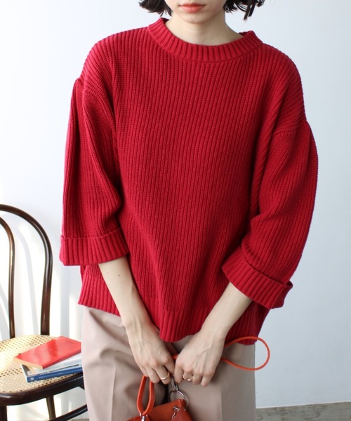 GeeRA(ジーラ)の「ハーフスリーブ着回しニット(ニット/セーター・レディース・ブルー/レッド/ブラック・SMALL/X-LARGE/MEDIUM/LARGE)」の21枚目の写真