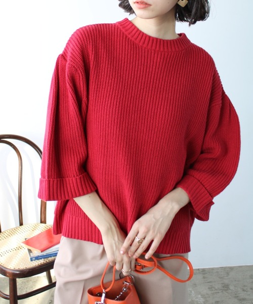 GeeRA(ジーラ)の「ハーフスリーブ着回しニット(ニット/セーター・レディース・ブルー/レッド/ブラック・SMALL/X-LARGE/MEDIUM/LARGE)」の19枚目の写真