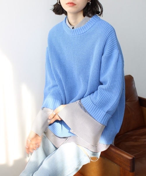 GeeRA(ジーラ)の「ハーフスリーブ着回しニット(ニット/セーター・レディース・ブルー/レッド/ブラック・SMALL/X-LARGE/MEDIUM/LARGE)」の15枚目の写真
