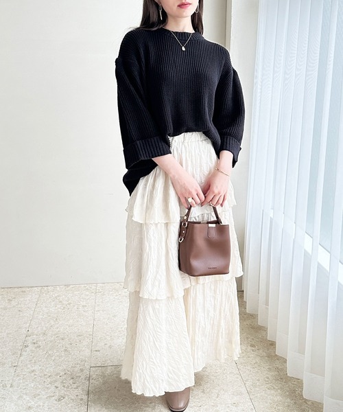 GeeRA(ジーラ)の「ハーフスリーブ着回しニット(ニット/セーター・レディース・ブルー/レッド/ブラック・SMALL/X-LARGE/MEDIUM/LARGE)」の9枚目の写真