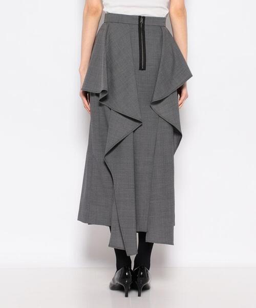 LANVIN en Bleu（ランバンオンブルー）の「ウールテッドランダムラッフルスカート（スカート・レディース・チャコールグレー/ブラック・38/36）」の5枚目の写真