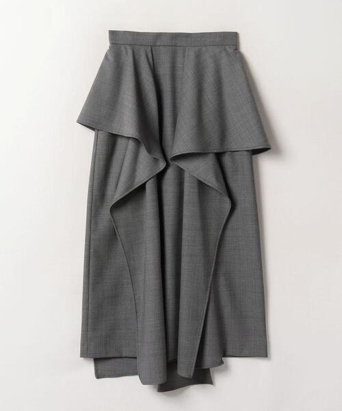LANVIN en Bleu（ランバンオンブルー）の「ウールテッドランダムラッフルスカート（スカート・レディース・チャコールグレー/ブラック・38/36）」の9枚目の写真