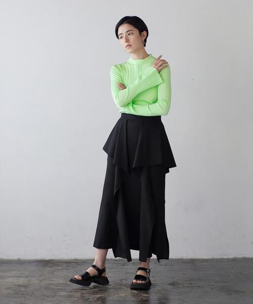 LANVIN en Bleu（ランバンオンブルー）の「ウールテッドランダムラッフルスカート（スカート・レディース・チャコールグレー/ブラック・38/36）」の10枚目の写真