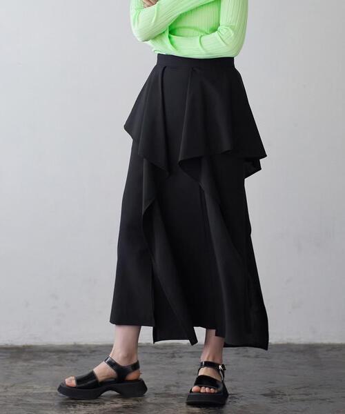 LANVIN en Bleu（ランバンオンブルー）の「ウールテッドランダムラッフルスカート（スカート・レディース・チャコールグレー/ブラック・38/36）」の11枚目の写真