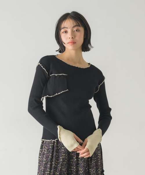 idem（イデム）の「unique mellow tops / メロウトップス【ZOZOTOWN限定カラーあり】（Tシャツ/カットソー・レディース・ブラック/ブルー/グリーン/アイボリー・FREE）」の7枚目の写真
