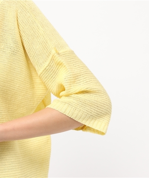 NATURAL BEAUTY BASIC（ナチュラルビューティーベーシック）の「フレンチリネンニット（ニット/セーター・レディース・ホワイト系その他/イエロー/ネイビー/カーキ・MEDIUM）」の9枚目の写真