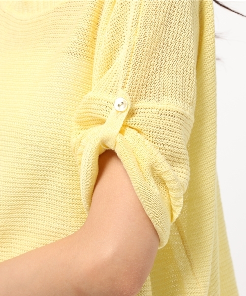 NATURAL BEAUTY BASIC（ナチュラルビューティーベーシック）の「フレンチリネンニット（ニット/セーター・レディース・ホワイト系その他/イエロー/ネイビー/カーキ・MEDIUM）」の11枚目の写真
