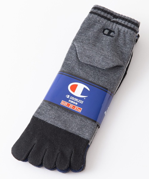 Champion（チャンピオン）の「【CHAMPION/チャンピオン】5本指 　抗菌防臭機能　ショートレングス 　3P 　ソックス　3足組　靴下（ソックス/靴下・メンズ・チャコールグレー/ネイビー・MEDIUM）」の6枚目の写真