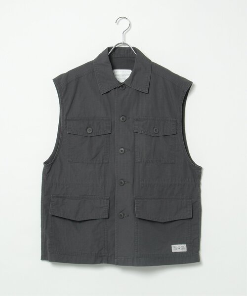 NO NEED（ノーニード）の「リップストップミリタリーベスト / セットアップ可能（ベスト・メンズ・チャコールグレー/オフホワイト/オリーブ・M/L）」の15枚目の写真