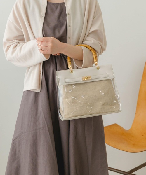 RODE SKO(ロデスコ)の「バンブーハンドルクリアバッグ(ショルダーバッグ・レディース・ベージュ系その他/オフホワイト・ONE)」の5枚目の写真